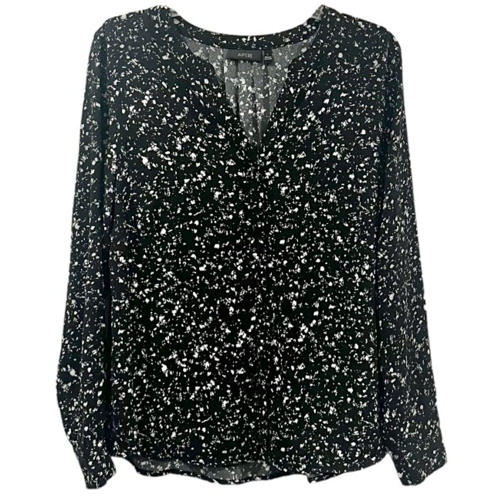 Apt. 9 Black and White 3/4 Sleeve Blouse Size Large